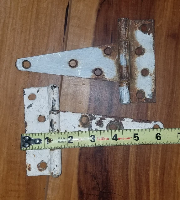 2 Antique Barn Door Hinges, Heavy Duty Units L107 3