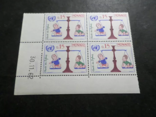Monaco 1963, Briefmarke 601 Ecke Date ', Charte Enfant, Uno, Neu, MNH