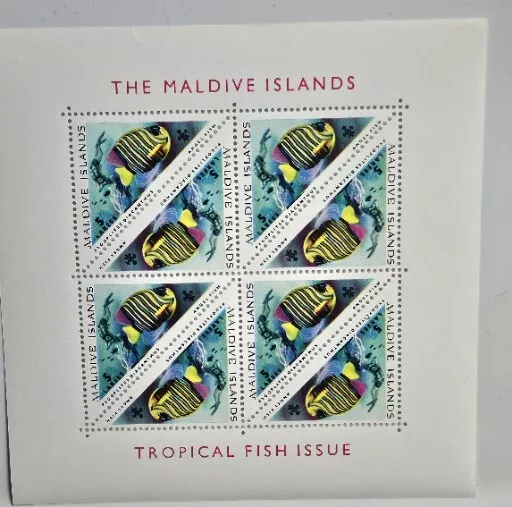 Maldive Islands, VINTAGE 1963, Tropical Fish Issue, Souvenir Sheet, SG-111, MINT