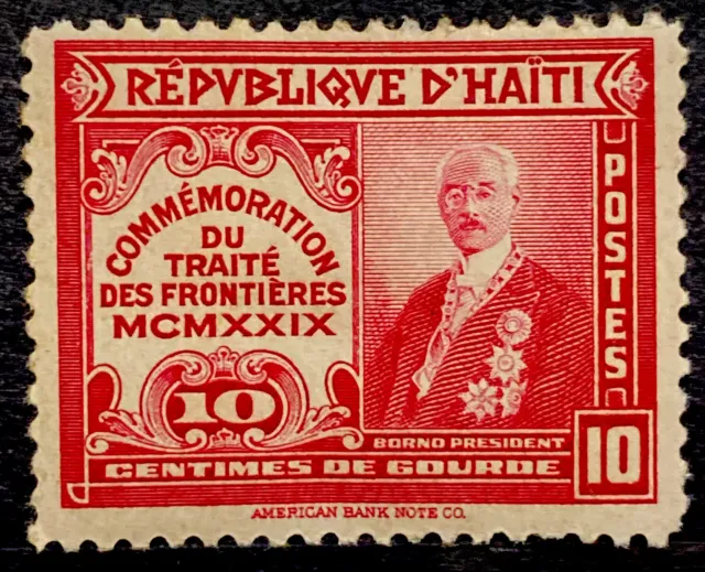 Haiti 1929.President.Louis Borno SC# 321 10c carmine Rose H OG