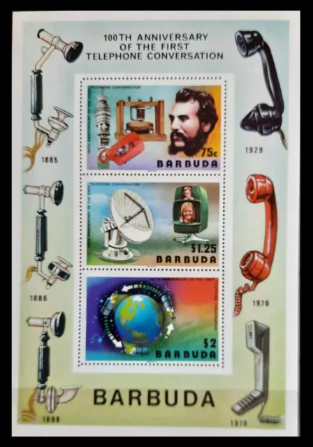 161. Barbuda  1976 Stamp M/S First Telephone Conversation . Mnh