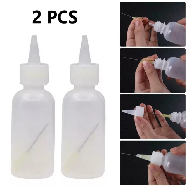 2 Pcs Needle Tip Bottle Liquid Flux Dispenser Oil Dropper Flux Bottles 50ml