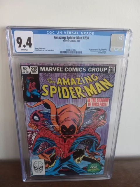 Amazing Spiderman 238  cgc 9.4 With Tatooz White Pages Marvel 1983