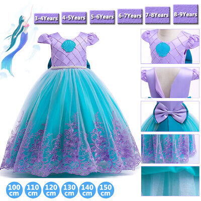 Kids Flower Girls Mermaid Princess Dresses Party Wedding Formal Gown Maxi Dress
