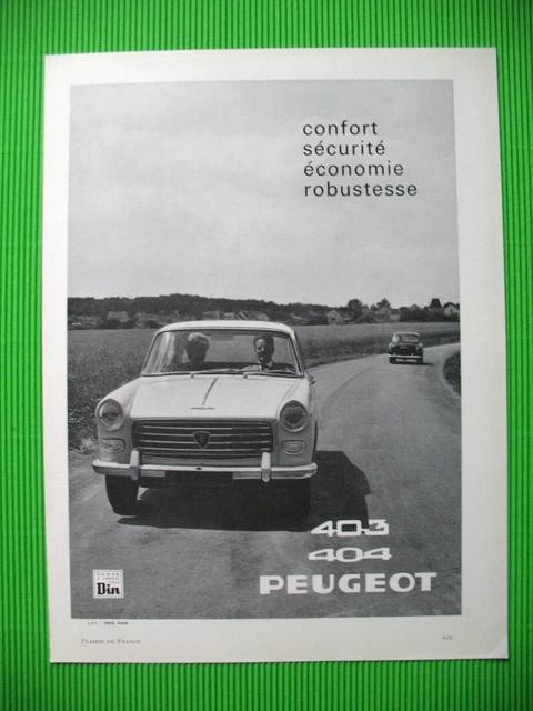 Peugeot 404 Automotive Comfort Safety Economy Press Release Ad 1961