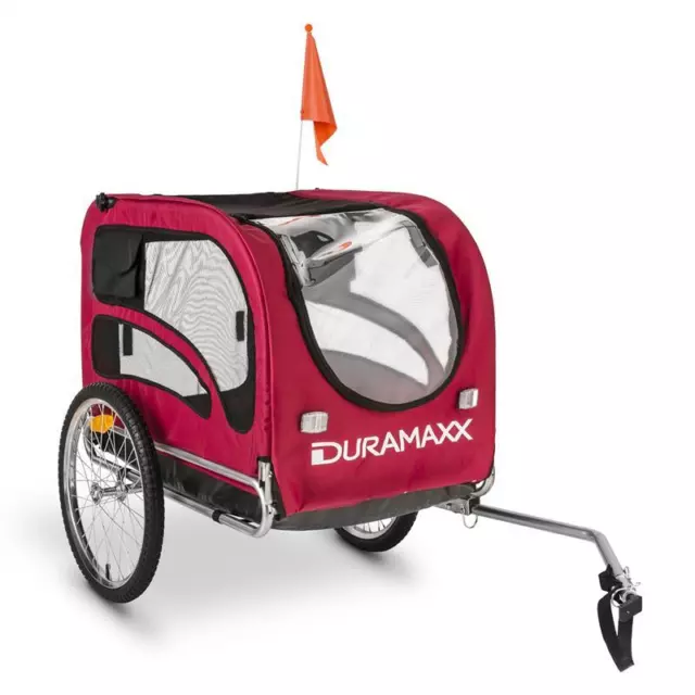 Duramaxx King Rex Fahrrad-Hundeanhänger Rot 250 Liter Anhänger Fahrradanhänger