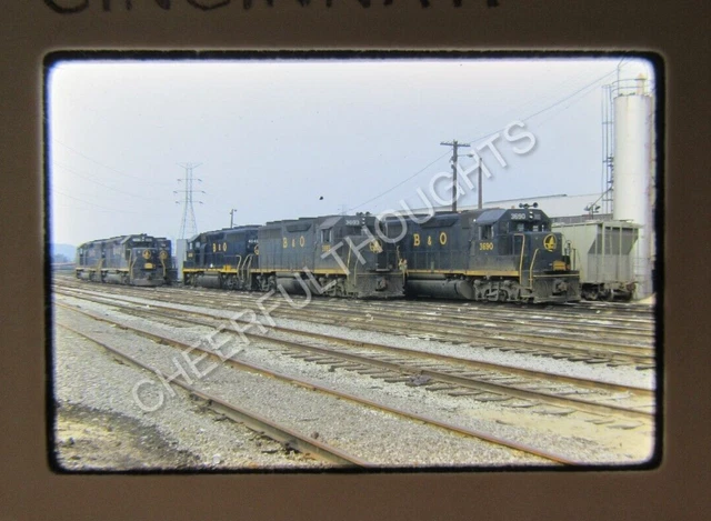 Original '72 Kodachrome Slide B&O Baltimore Ohio 3693 GP40 Cincinnati, OH   38W6