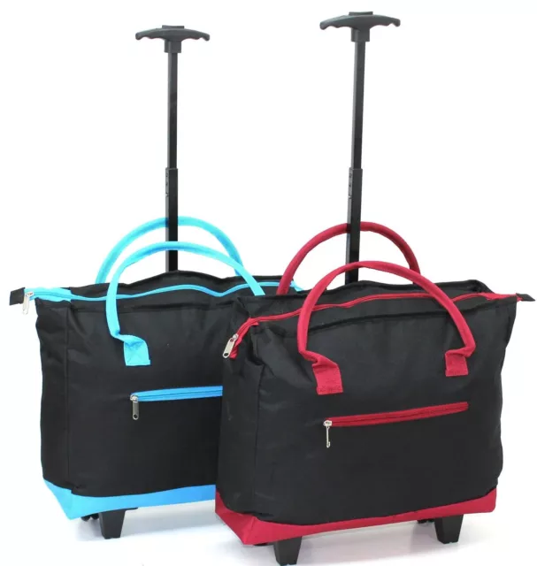 Hand Luggage Bag Suitcase Case On Wheels Shopping Bag Trolley 4 Wheels