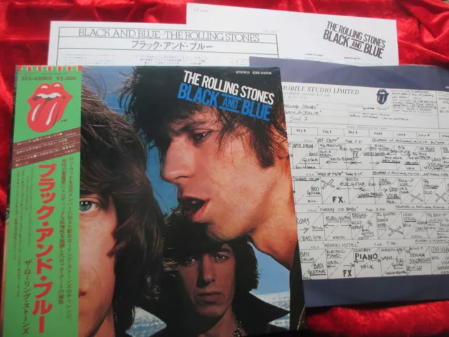 ROLLING STONES Black and Blue (1976) JAPAN LP + OBI + 2 Ins + OIS FOC Klappcover