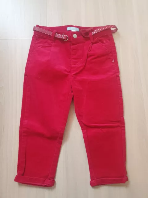 Pantalon velours rouge Obaïbi fille 23 mois