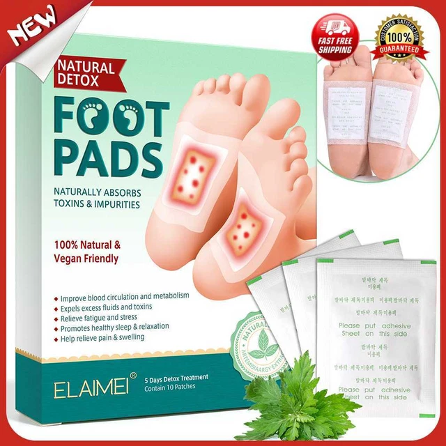 es 10pcs Gold Detox Foot Patch Bamboo Adhersive Pads Toxins Cleaning Foot Care T