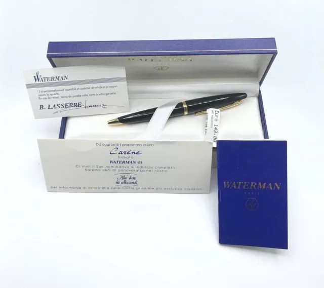 Waterman Carene brilliant black ballpoint pen New Old Stock in box