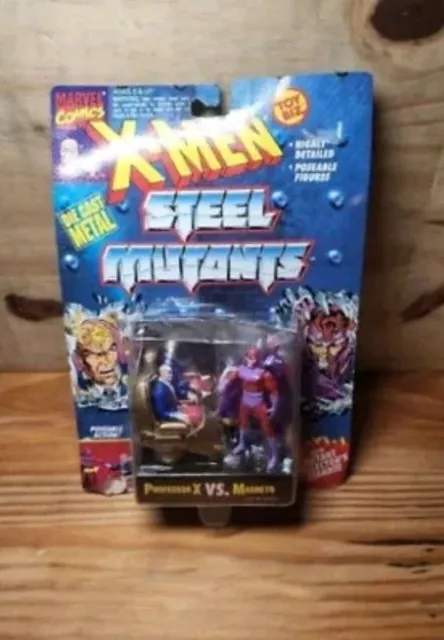 X-men Steel Mutants Professor X VS Magneto Set Metal Action Figure Toy Biz 1994