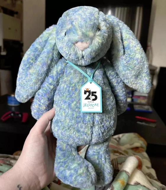 JELLYCAT BASHFUL LUXE Bunny RABBIT 25 YEAR Anniversary Azure Plush ...
