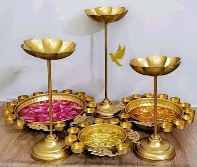 Handmade Decorative Urli Bowl Tealight Holder Stand Home Décor Peacock...