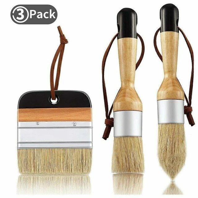 Lot De 6 Pinceaux Ronds Pour Pochoir En Bois - Poils Naturels, Tailles N°2 à 10, Pour Peinture Acrylique, Huile, Aquarelle