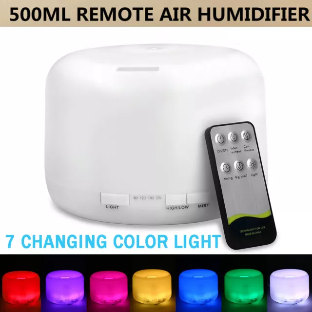 LED Essential Oil Ultrasonic Air Humidifier Purifier Diffuser Aroma Aromatherapy