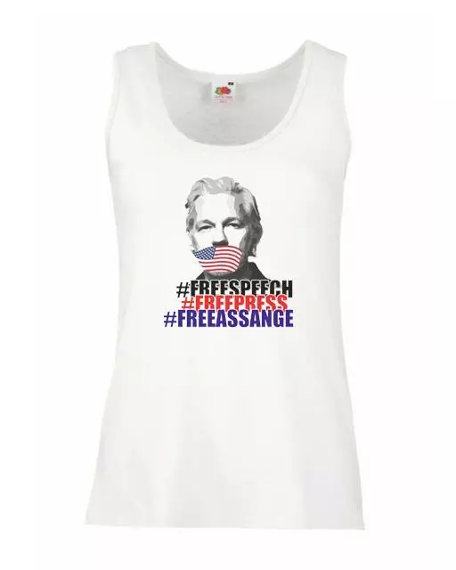 Ladies White Free Speech Press Assange Vest Julian Freedom