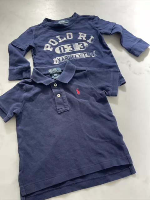 Pacchetto maglietta a maniche lunghe Ralph Lauren ragazzo 12 mesi blu navy