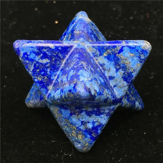 Natural lazuli jasper Merkaba Star hand carved crystal point healing 2PCs