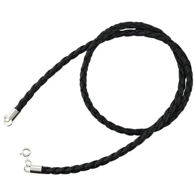 4mm braided genuine leather necklace for pendant charm men's new chocker