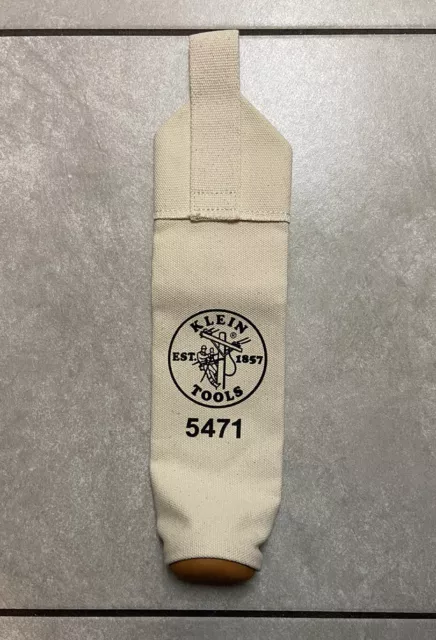 Klein Tools Canvas Electrode Bag Pouch 5471 Leather Bottom & Belt Loop NEW
