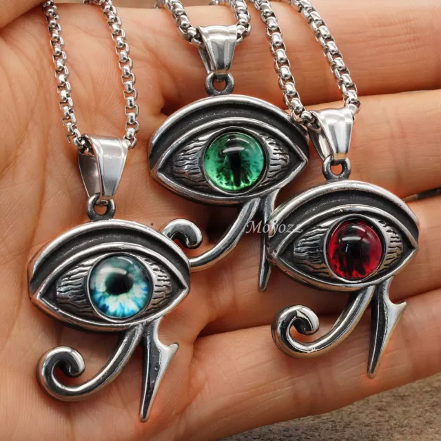 Mens Womens Egypt Egyptian Pharaoh Evil Eye of Horus Ra Pendant Necklace Gift