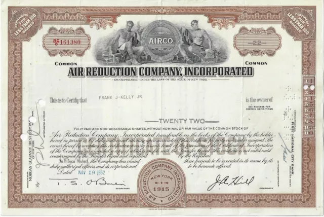 AIRCO Air Reduction Company Inc., Aktie USA, Chemie, Sauerstoffproduzent 2