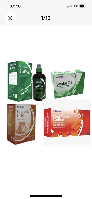 Paquete de pérdida de peso Edmark batido fitofibra splina café gensing y levadura roja