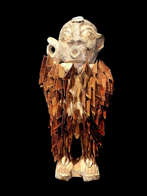 African Tribal Art Wooden Carved voodoo tribal wood Power Figure Nkisi Nkon-6516