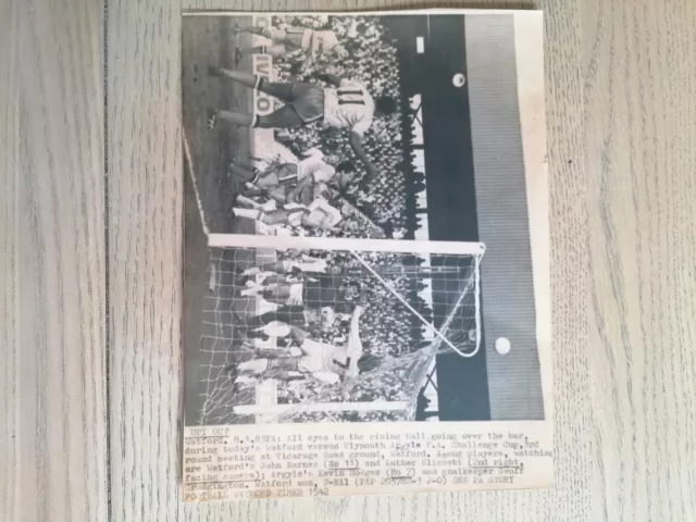 Watford V Plymouth Argyle 1983 FA Cup original Sepia Wire Press Photo