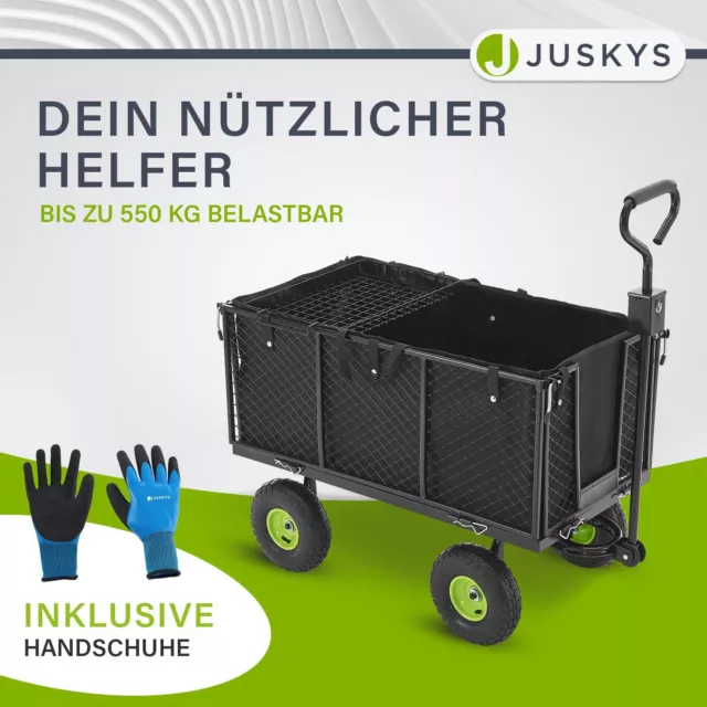 Bollerwagen Transportwagen Gartenwagen Metall faltbar 550 kg Handwagen Juskys® 2