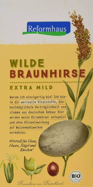 1x 1kg Reformhaus Braunhirse Bio Wildform Mehl Ernährung backen NEU MHD 3/25