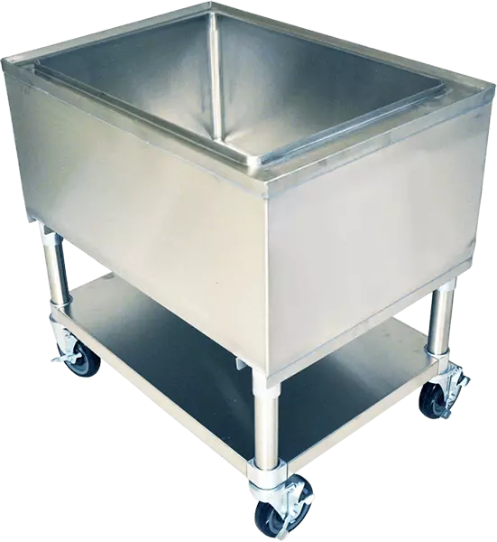 21" x 24" Stainless Steel Mobile Ice Bin