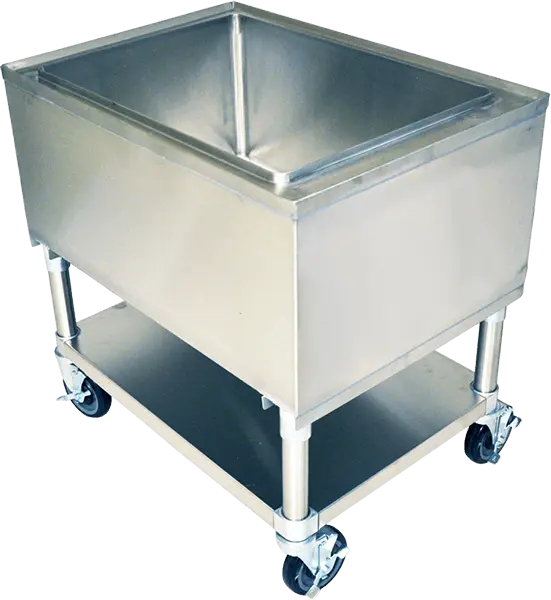 21" x 36" Stainless Steel Mobile Ice Bin