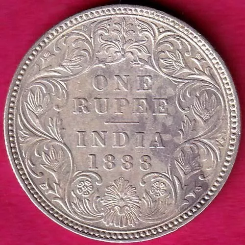 British India 1888 Victoria Empress One Rupee Beautiful Silver Coin #Ka171