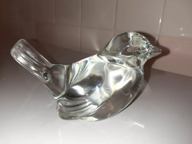 Fenton Clear Glass Sparrow Bird Figurine 2.5" tall x 2.3" and 4"