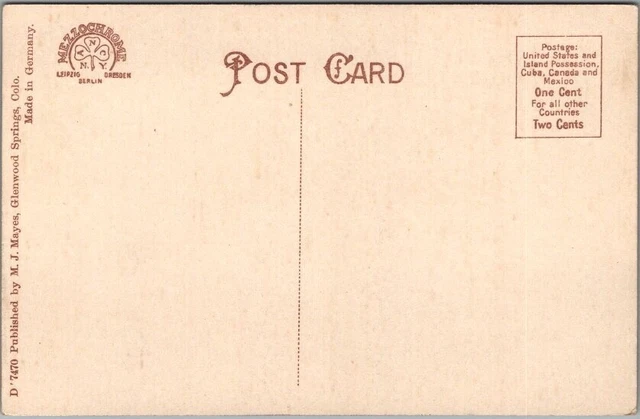 1910s Glenwood Springs, Colorado Postcard MAIN STREET Downtown Scene / Unused 2