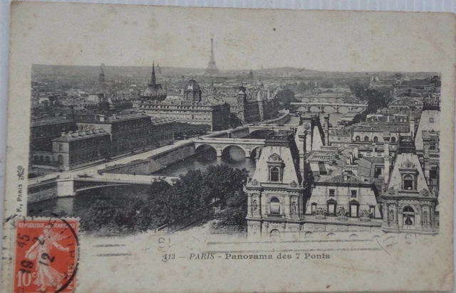 Paris 75 CPA Panorama Of 7 Bridges Good Condition 1912