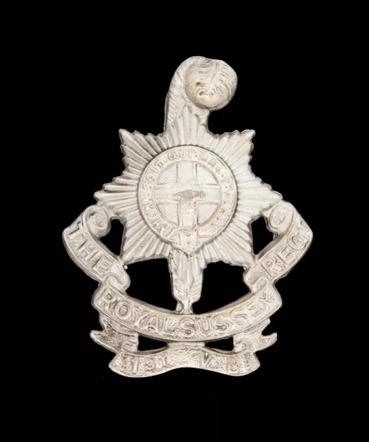 The Royal Sussex Regiment 1st Volunteers Battalion Cap Badge Hallmarked Silver