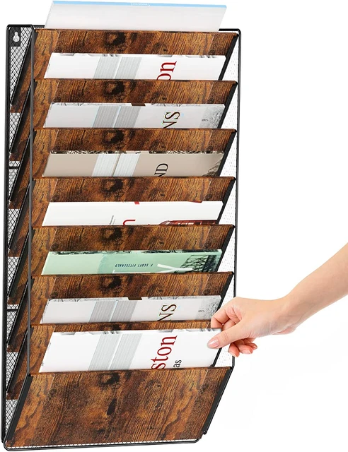 Wall File Organizer, Wall File Holder, 8 Pockets Hanging Wall File Organizer, Ir