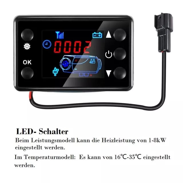 LCD Monitor Schalter Für Air Diesel Standheizung Luftheizung + Fernbedienung DE 3