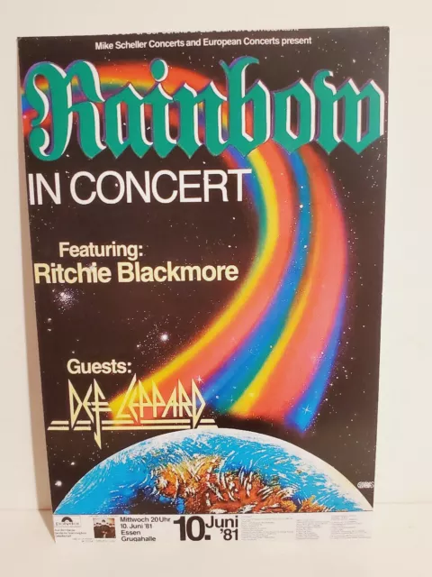 Rainbow Ritchie Blackmore Def Leppard Replica Mini Concert Poster Trading Card