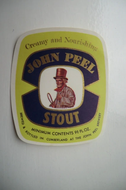 MINT WORKINGTON BREWERY JOHN PEEL STOUT 9 2/3 fl oz BREWERY BEER BOTTLE LABEL