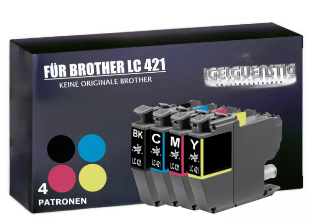 4x Patronen kompatibel für Brother LC-421  DCP-J 1050DW 1140DW 1800DW MFC-J 1010