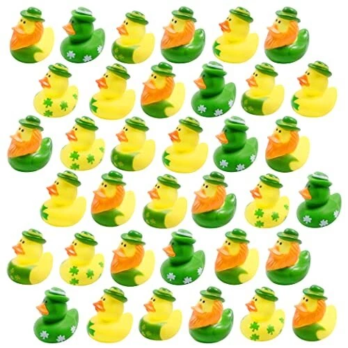 Holydeck 36 Pcs St. Patricks Day Rubber Ducks Small Baby Bath ToysMini 2.16