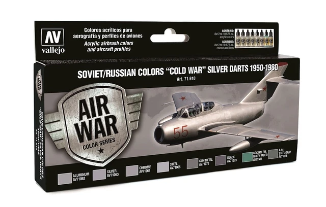 Produktbild von Vallejo Model Air Farben-Set 'Soviet MiG-23 Flogger' – 17 Ml, Für Modellbau & Airbrush