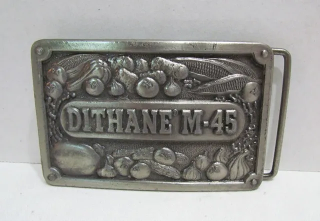 Dithane M-45 Fungicide Vintage Metal Advertising Belt Buckle Agriculture Farming