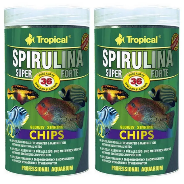 2 X Tropical 250 ML Super Spiruline Forte 36% Chips Nourriture pour Poisson