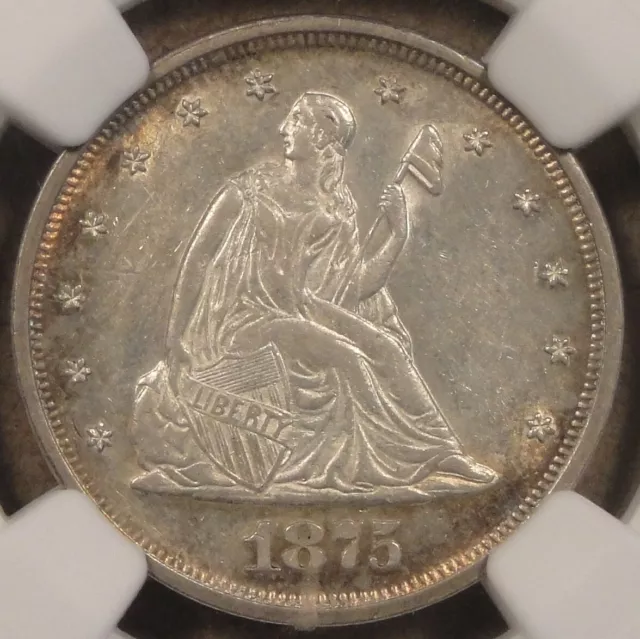 1875 Twenty Cent Piece 20c NGC Certified AU58